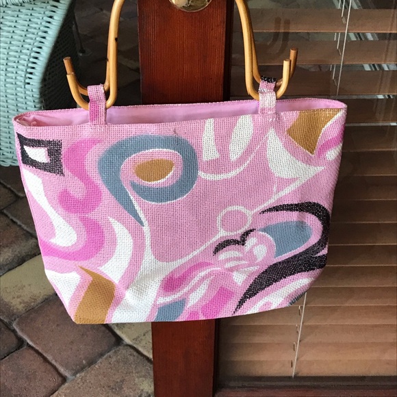 Other - PINK WOVEN BAG